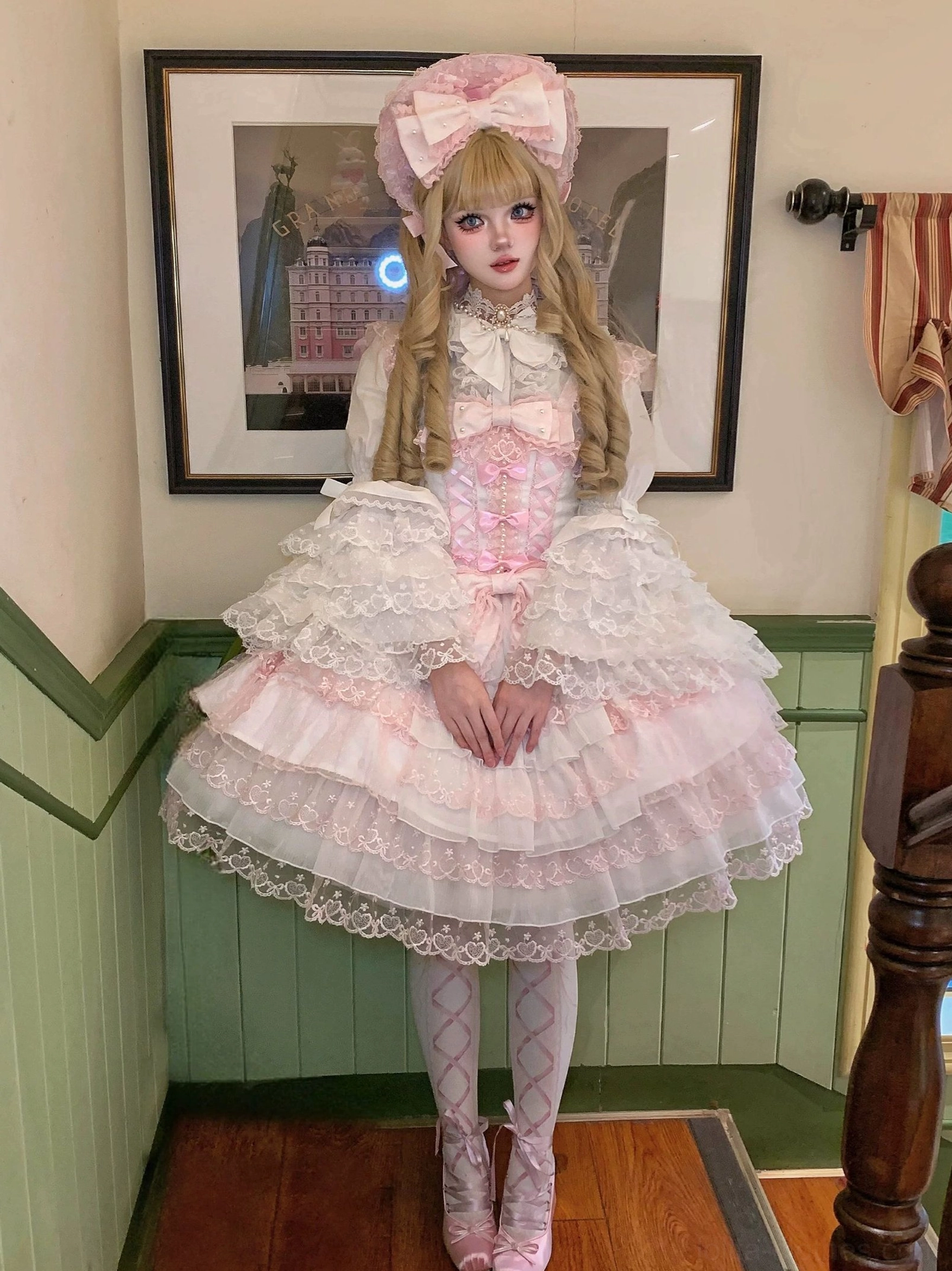 Sweet Lolita JSK dress color swatch comparison showing different colorway options available in this design