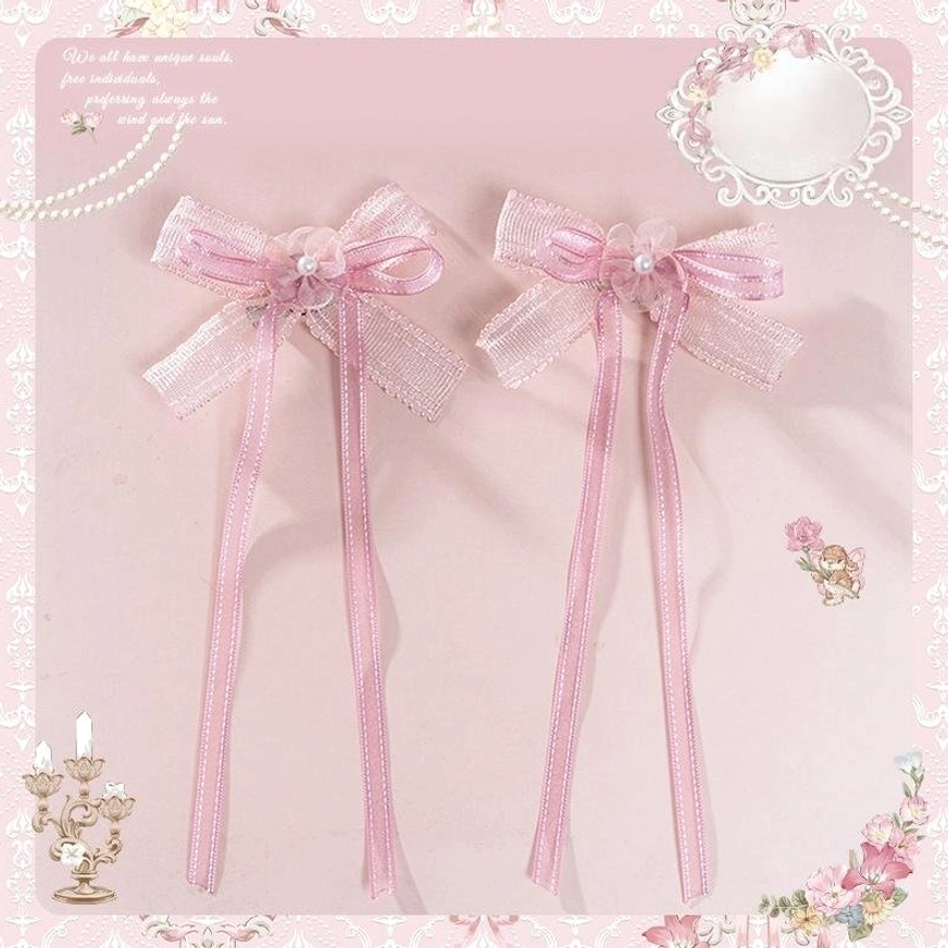 Sweet lolita JSK dress dual-use hairclips pair with fixed clip and pin functionality liftable hem option accessory