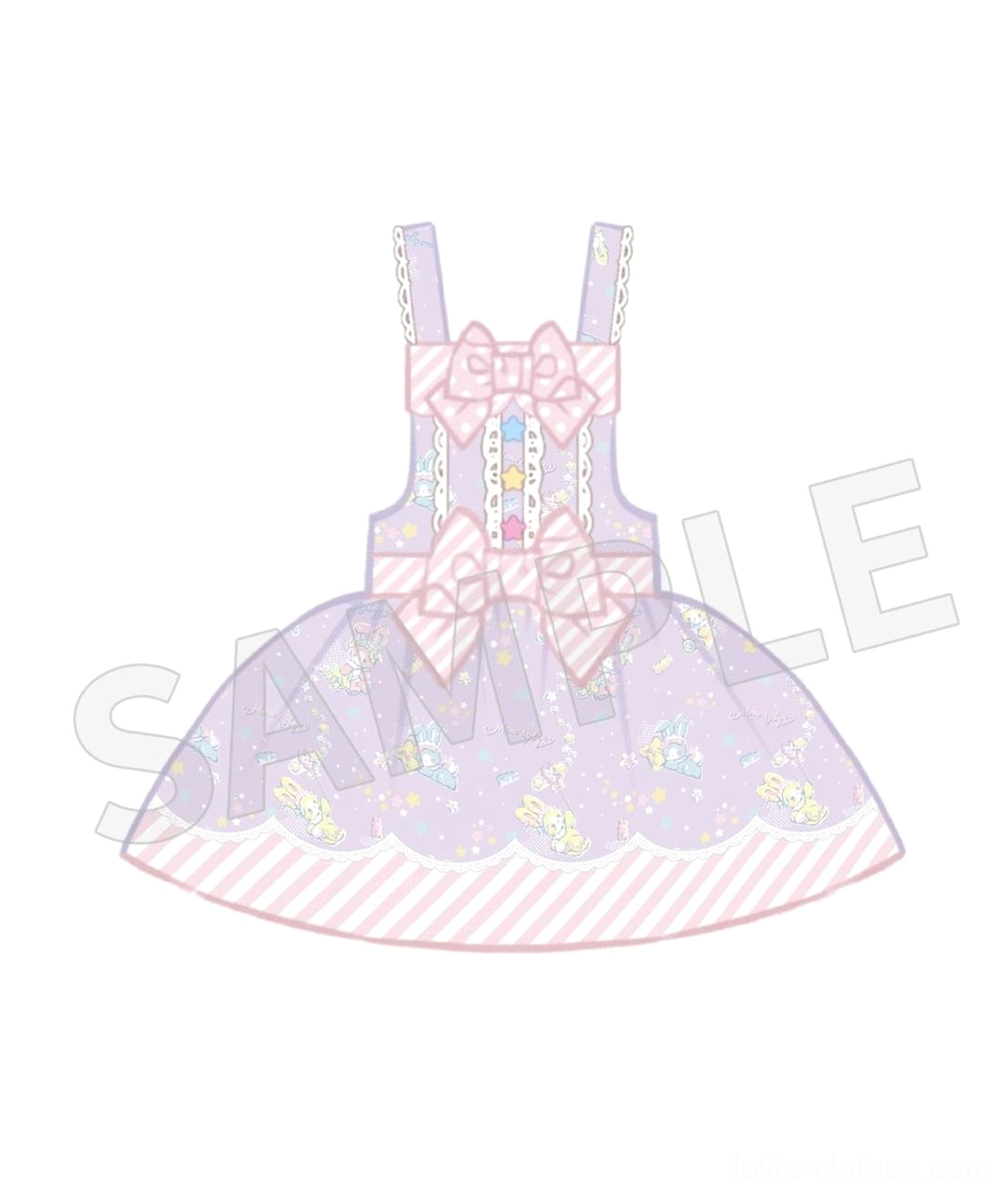 Sweet Lolita jumper skirt front apron section detail showing apron design, apron placement, and front bodice construction