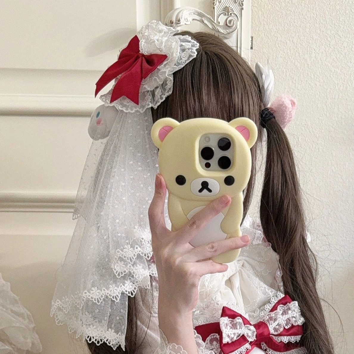 Sweet Lolita JSK jumper dress optional accessories head veil trailing bow bundle add-ons
