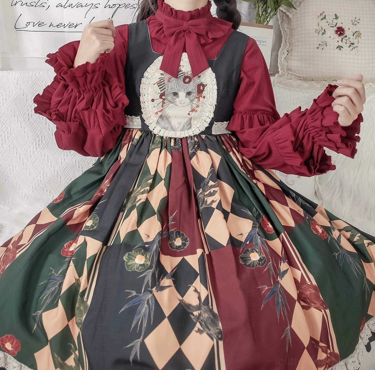 Sweet lolita knit inner top stretchy fabric composition showing inclusivity diverse body types fit