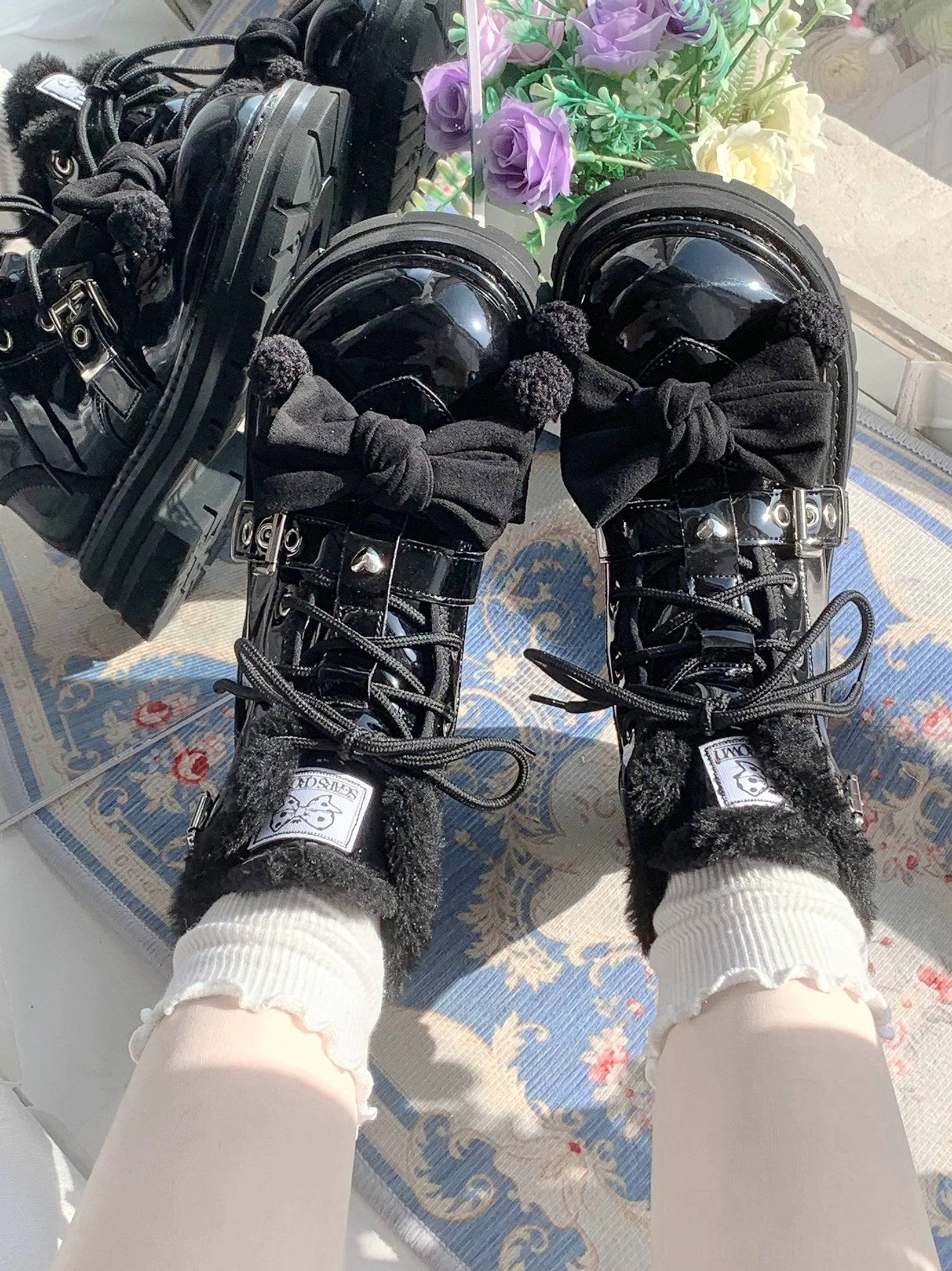 Sweet lolita martin boots rubber sole non-slip grip durability longevity daily wear stable foundation