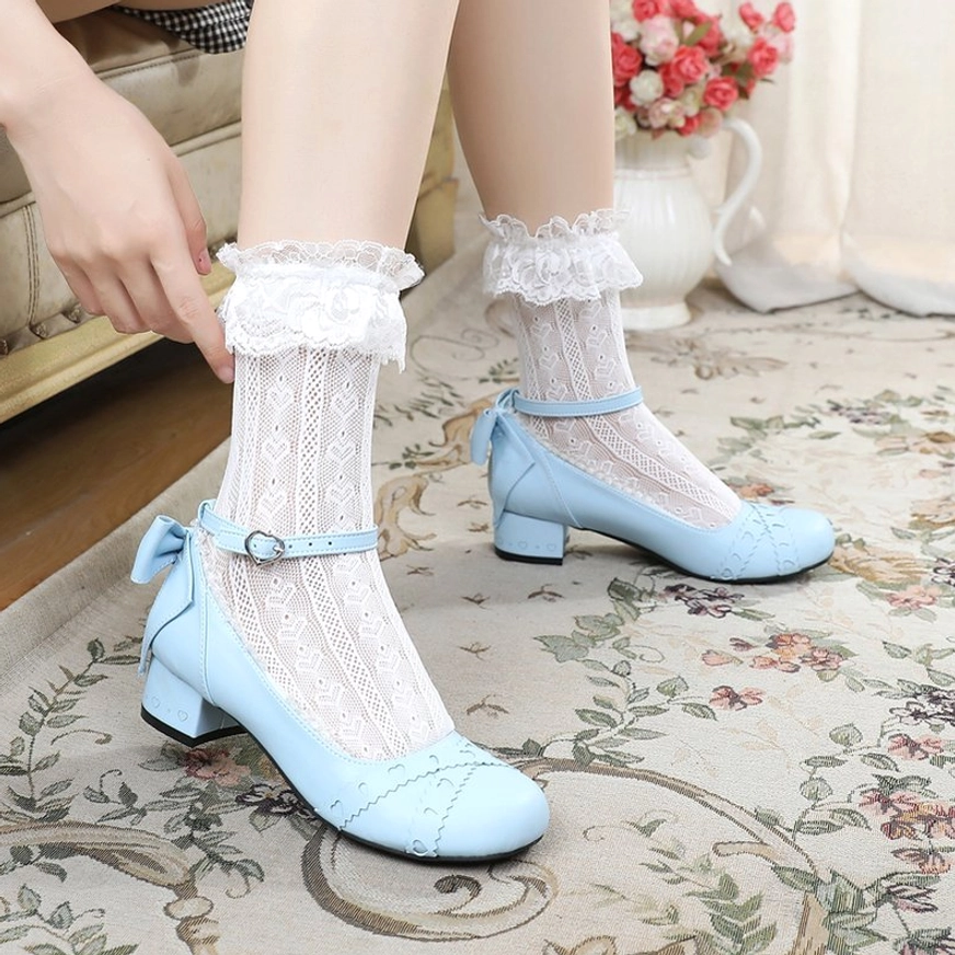 Sweet lolita Mary Jane round toe flat shoes packaged and ready for shipment demonstrating pre-order item for lolita fashion collectors