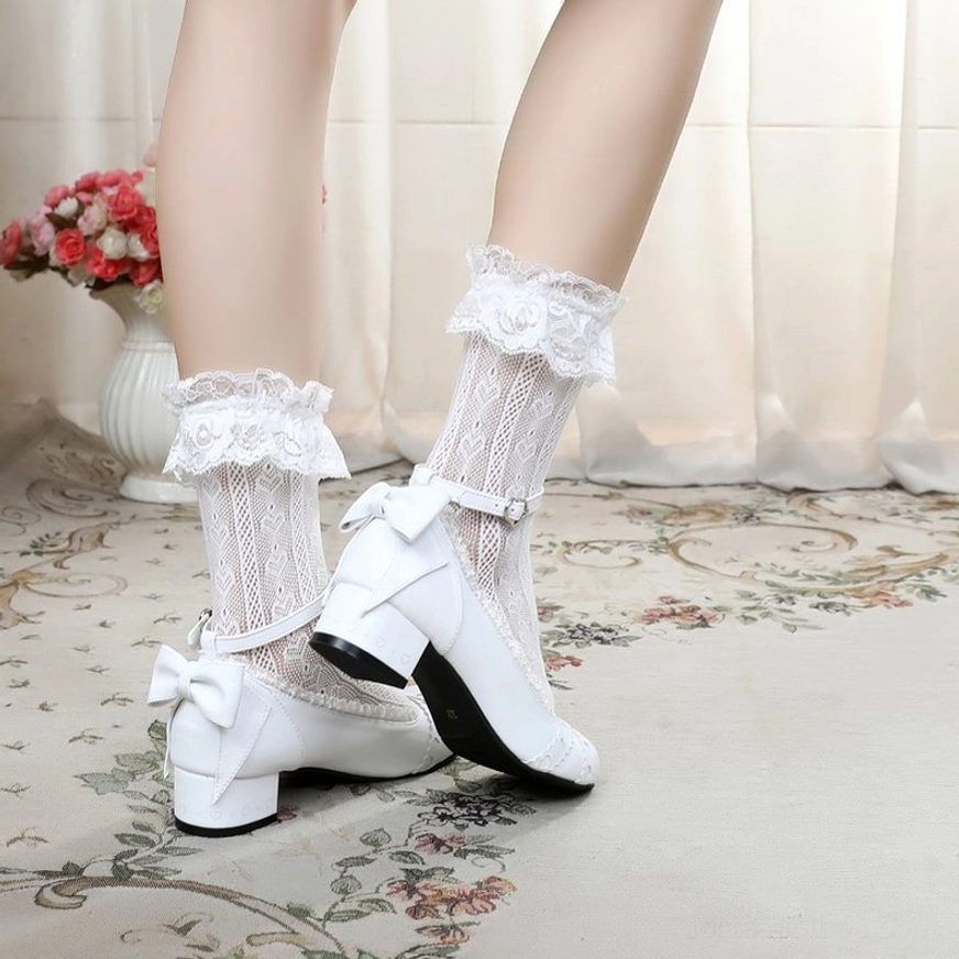Sweet lolita Mary Jane round toe flat shoes size comparison showing multiple size options from 33 to 42 for perfect fitting