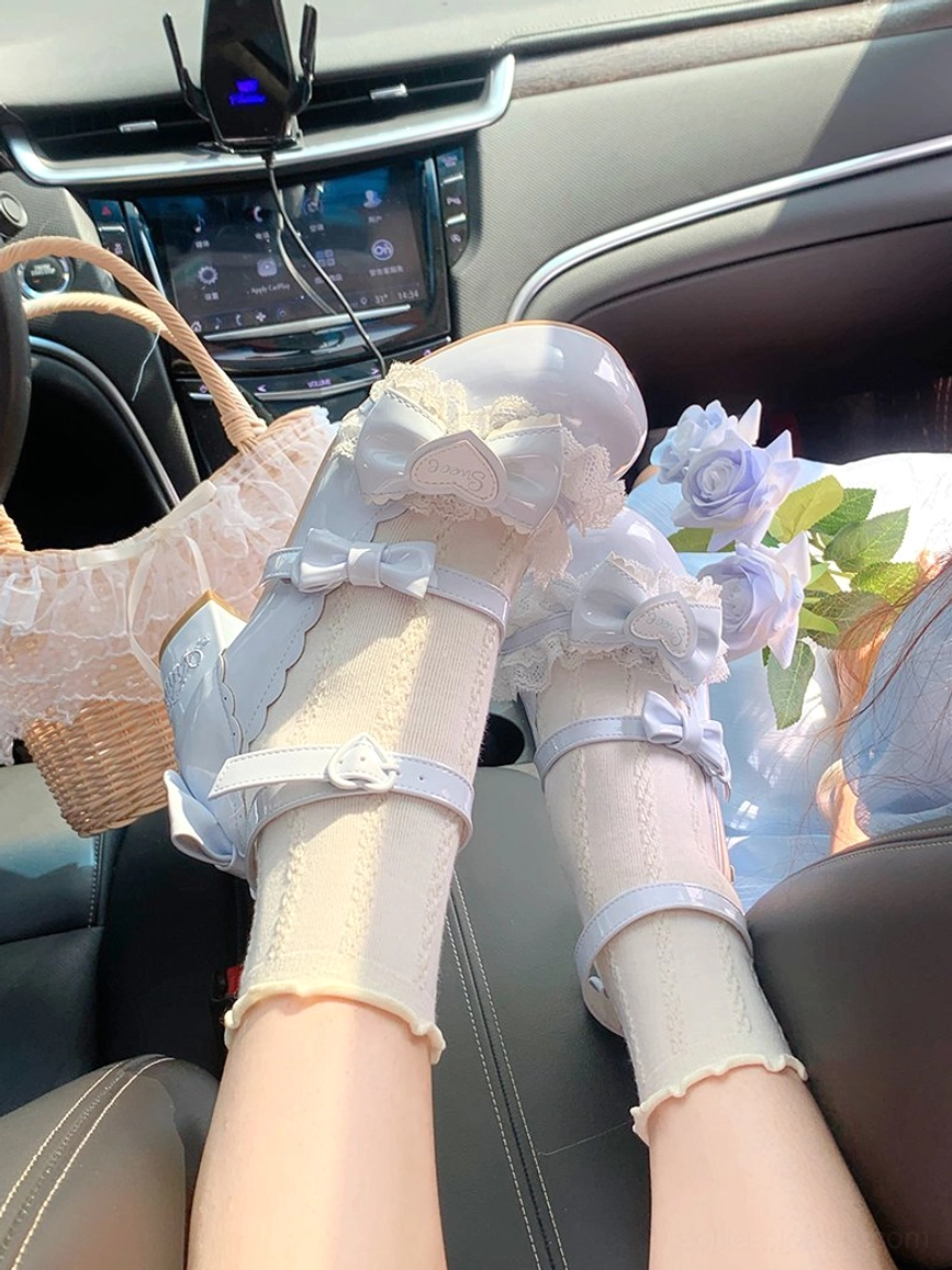 Sweet lolita mary jane heels complete accessory coordination hair bows headpieces bags bracelets matching details