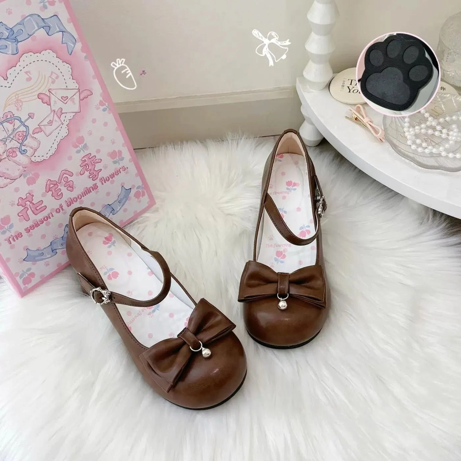 Sweet lolita Mary Jane heels styled coordinate inspiration showing how heels integrate into complete lolita fashion outfits with coordinating skirts, accessories, and styling elements, demonstrating occasion versatility and aesthetic cohesion in community wear