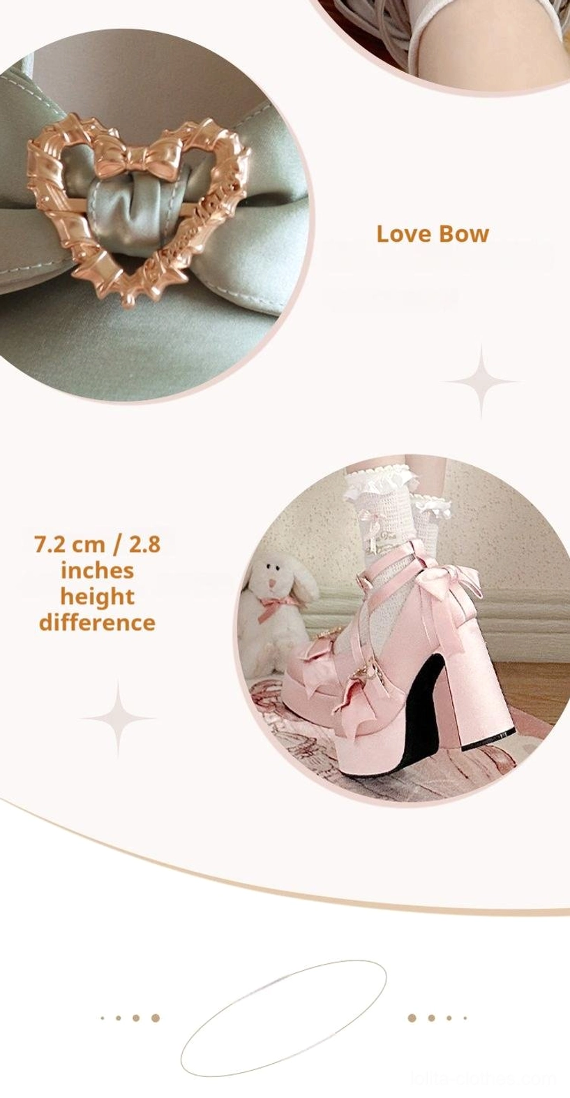 Sweet Lolita Mary Jane heels size chart fitting guide China size foot length measurements cm inches conversion