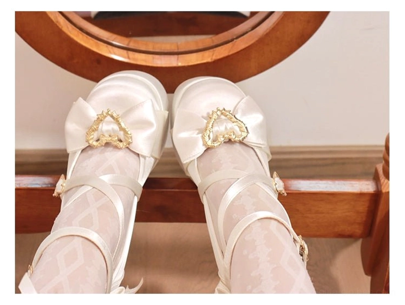Sweet Lolita Mary Jane heels sole and platform base waterproof feature chunky block heel stability design