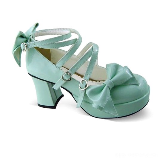 Sweet Lolita Mary Jane platform shoe handcrafted detail showing artisan quality, precise stitching, and attention to Lolita aesthetic elements