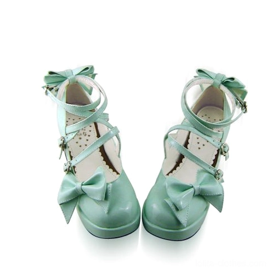 Sweet Lolita Mary Jane platform shoe in size progression showing inclusive sizing from petite to large sizes for diverse foot dimensions