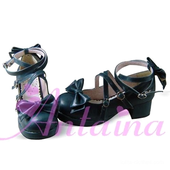 Sweet Lolita Mary Jane platform shoe close-up of waterproof PU material construction showing durable protective finish for practical wear