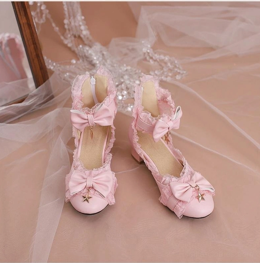 Sweet Lolita Mary Jane shoes size and fit guide with multiple size options from 30 to 43 showing comfortable round toe block heel construction