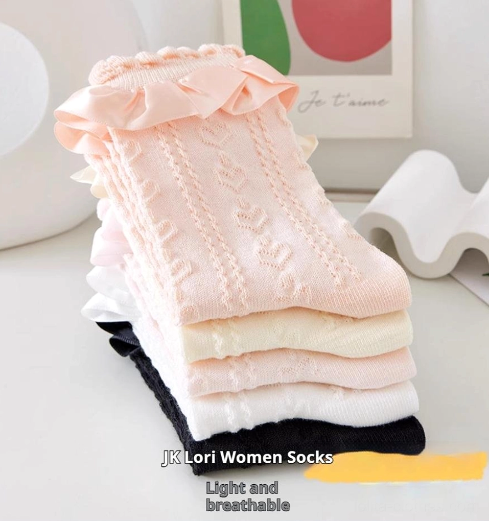 Sweet Lolita mid-calf socks premium fabric quality 78 percent cotton 22 percent polyester breathable stretch moisture-wicking durability