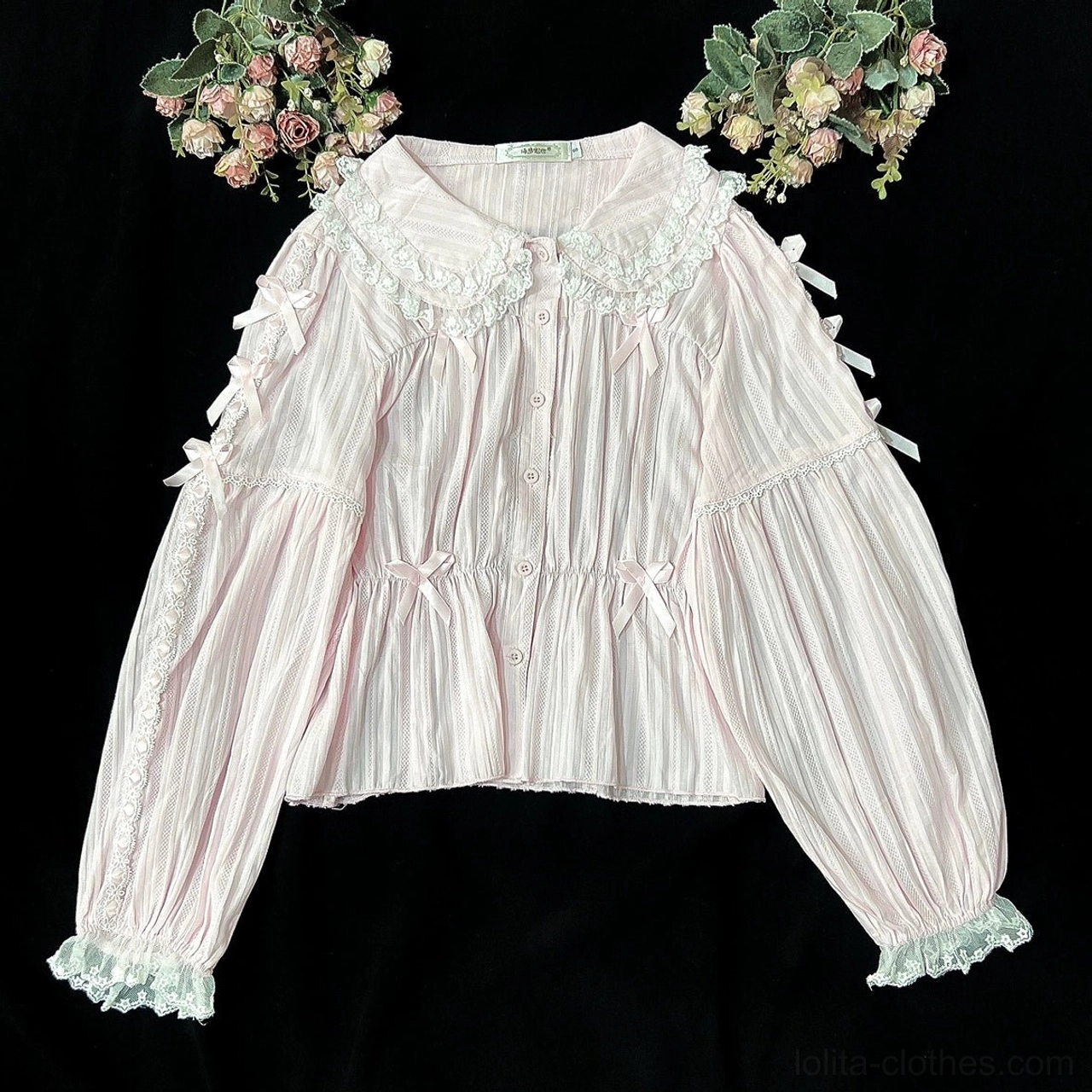 Sweet lolita peter pan collar blouse handmade jacquard cotton multiple color options