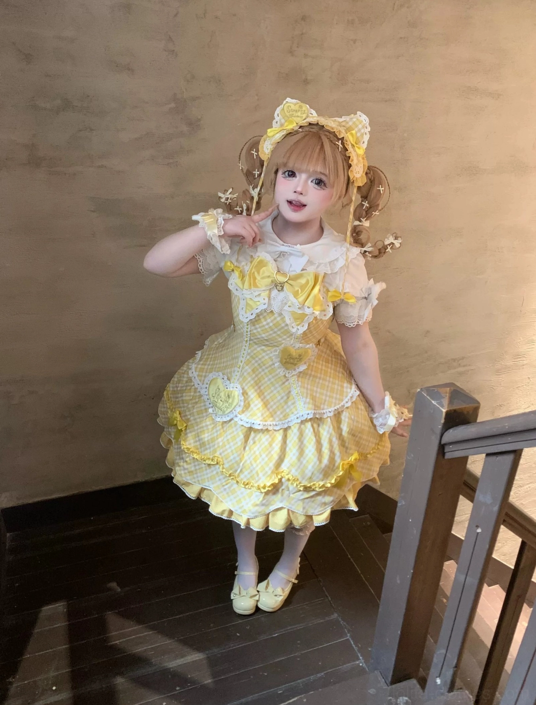 Sweet lolita plaid dress outfit inspiration styling guide showing how to coordinate JSK and OP dresses with matching blouses stockings shoes and accessories for complete sweet lolita aesthetic