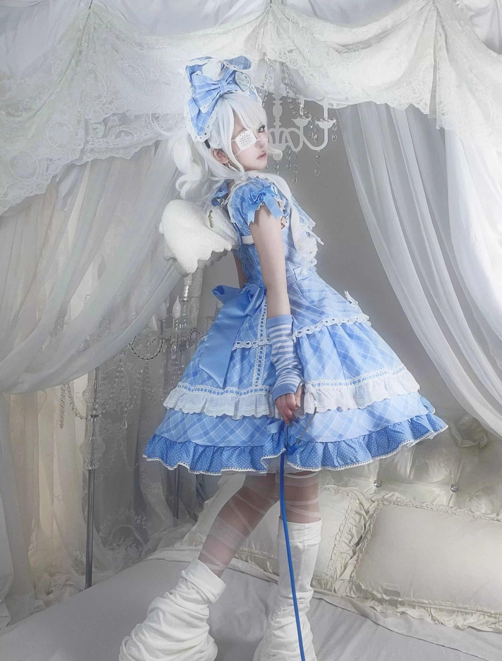 Sweet lolita plaid dress size chart conversion table comparing centimeter and inch measurements for JSK jumper skirt bust waist and dress length across S M L XL 2XL plus-size options for proper fit