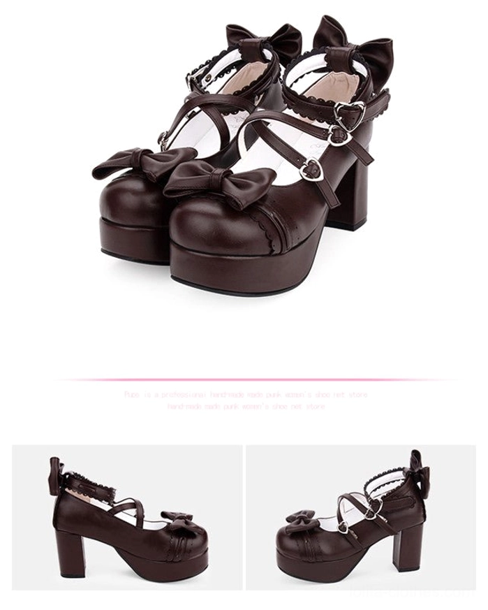 Sweet lolita platform heels material texture PU leather quality durability finish examination view
