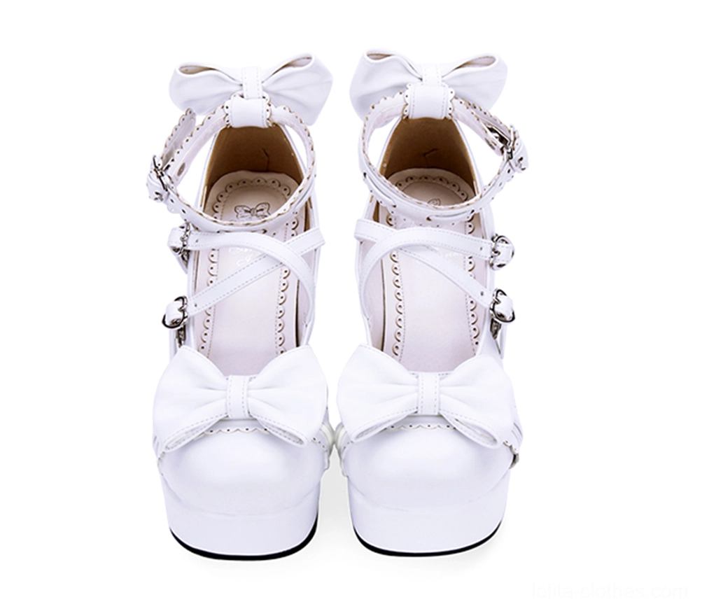 Sweet lolita platform heels shoes size chart comparison multiple sizes 33-47 foot length measurements