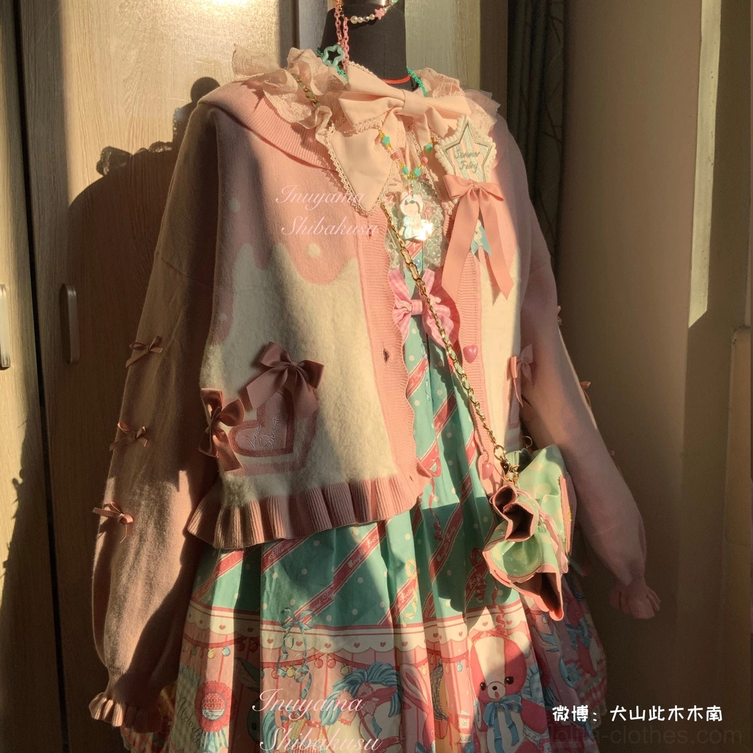 Sweet Lolita puff sleeve cardigan coat color comparison showing all available color options