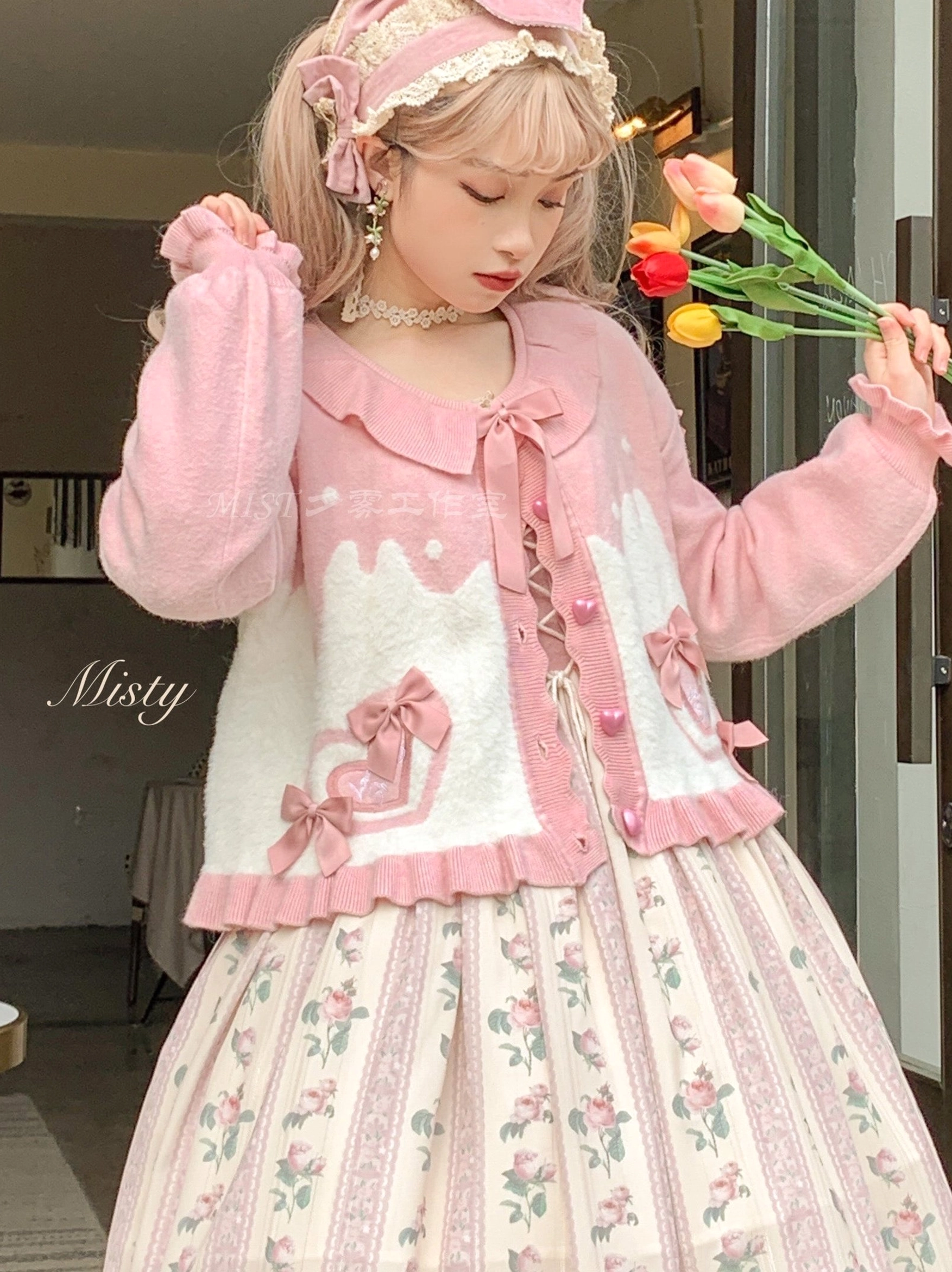 Sweet Lolita puff sleeve cardigan coat puff sleeve detail showing volume and construction quality