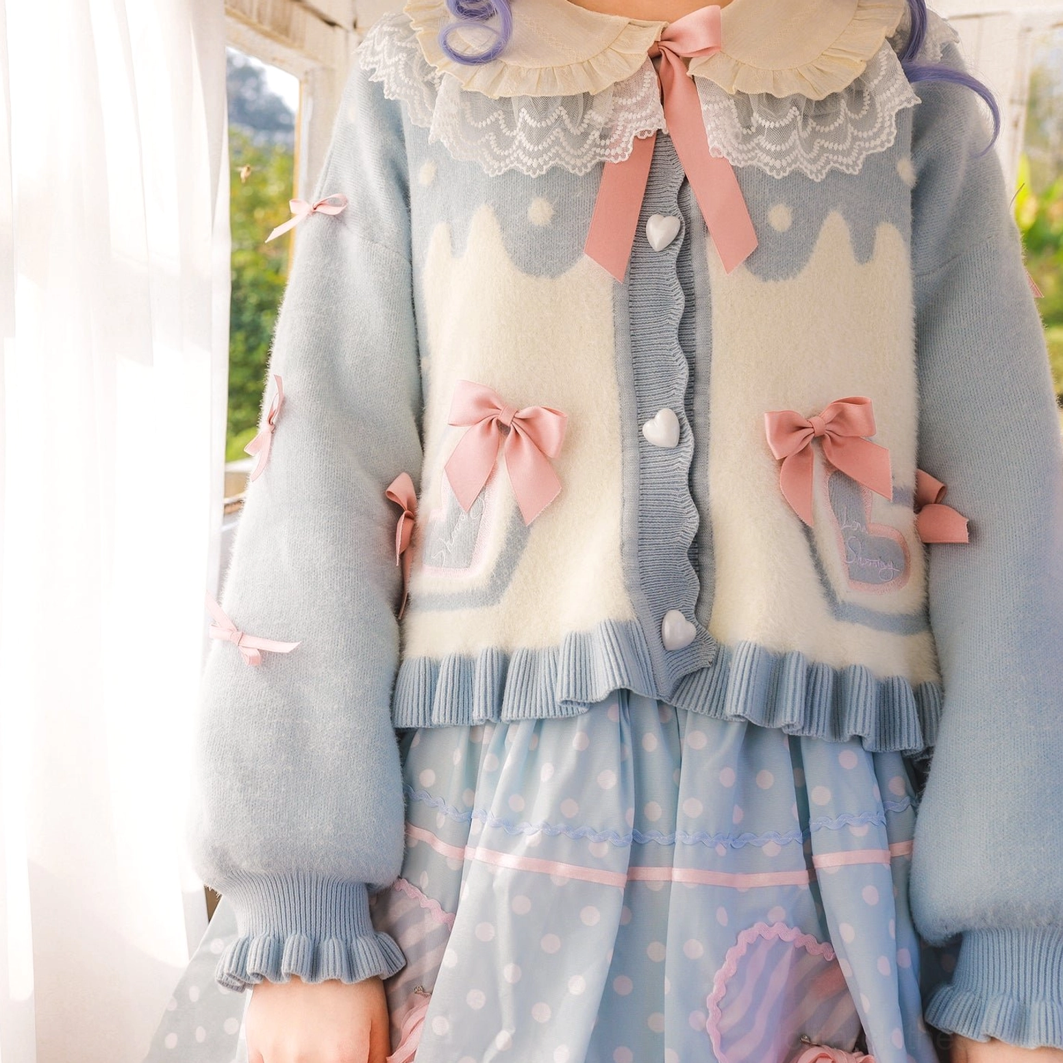 Sweet Lolita puff sleeve cardigan coat runway show Lolita fashion presentation display