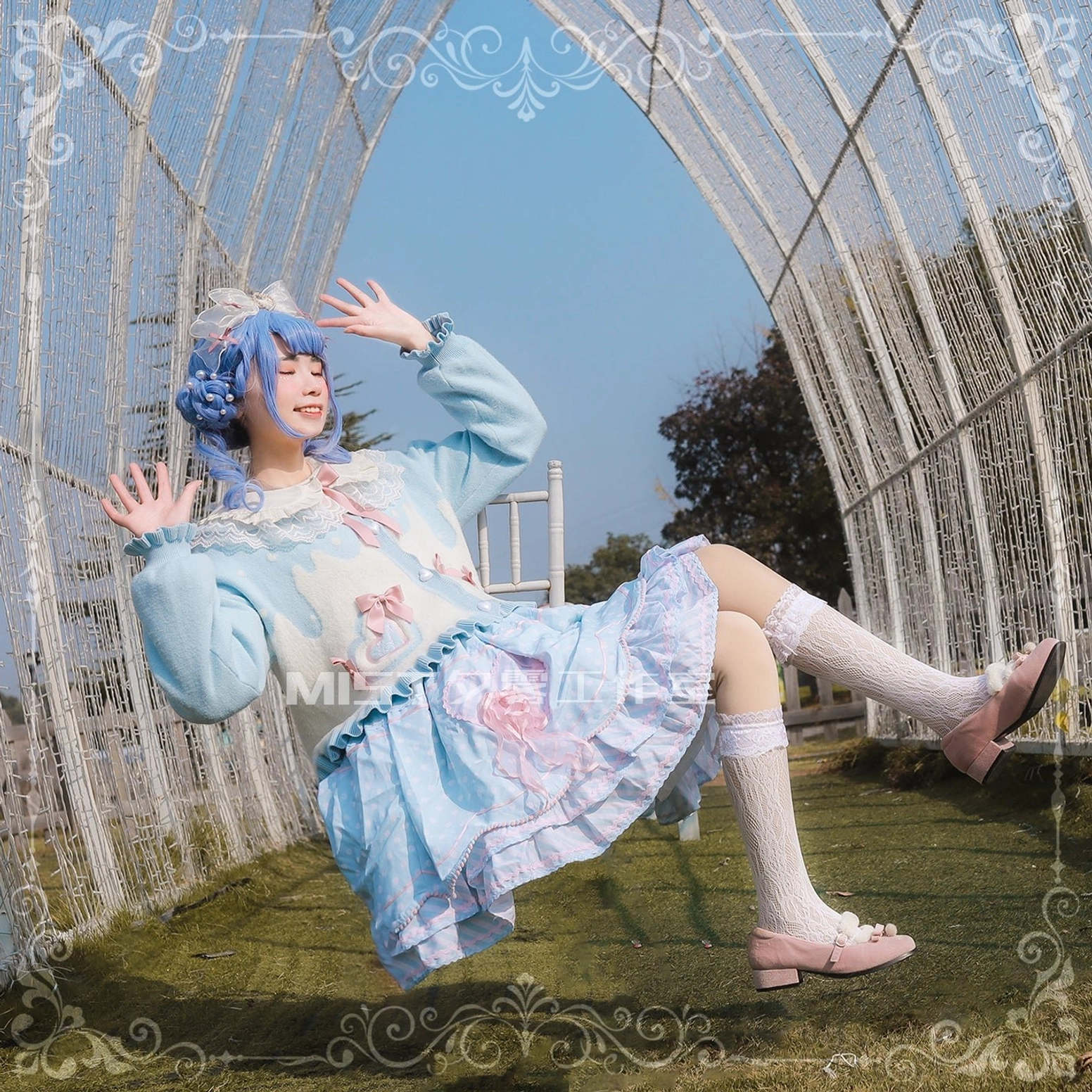 Sweet Lolita puff sleeve cardigan coat size chart visual reference measurement guide