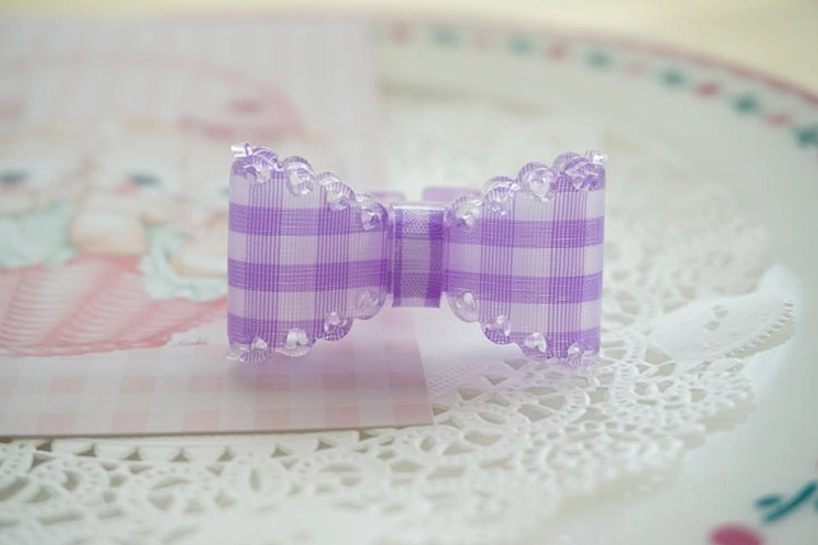 purple glitter bow ring sweet lolita jewelry scalloped edge translucent resin