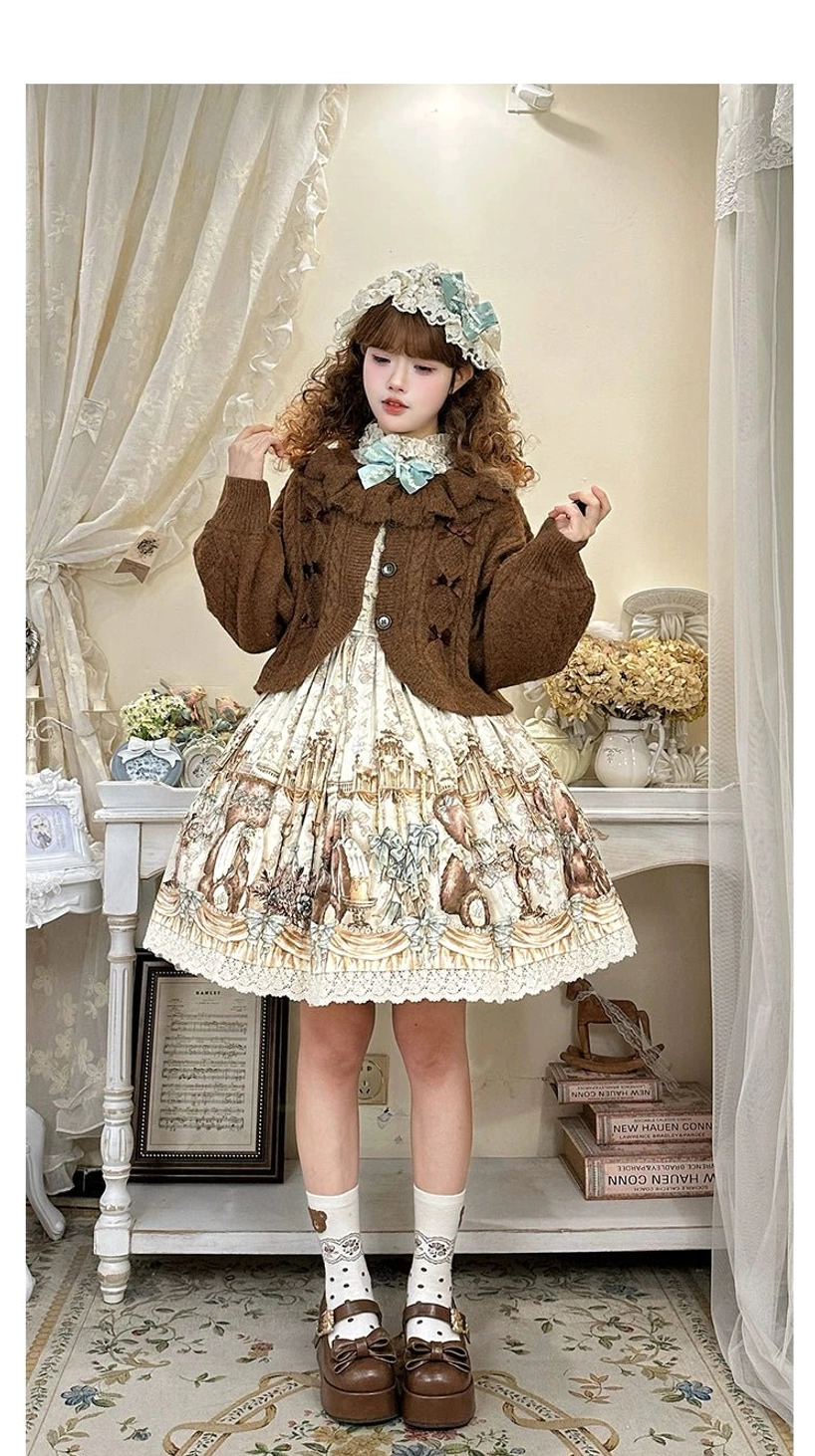 Sweet Lolita Ruffle Cardigan Detachable Bows System Feature Customizable Styling Versatile Placement