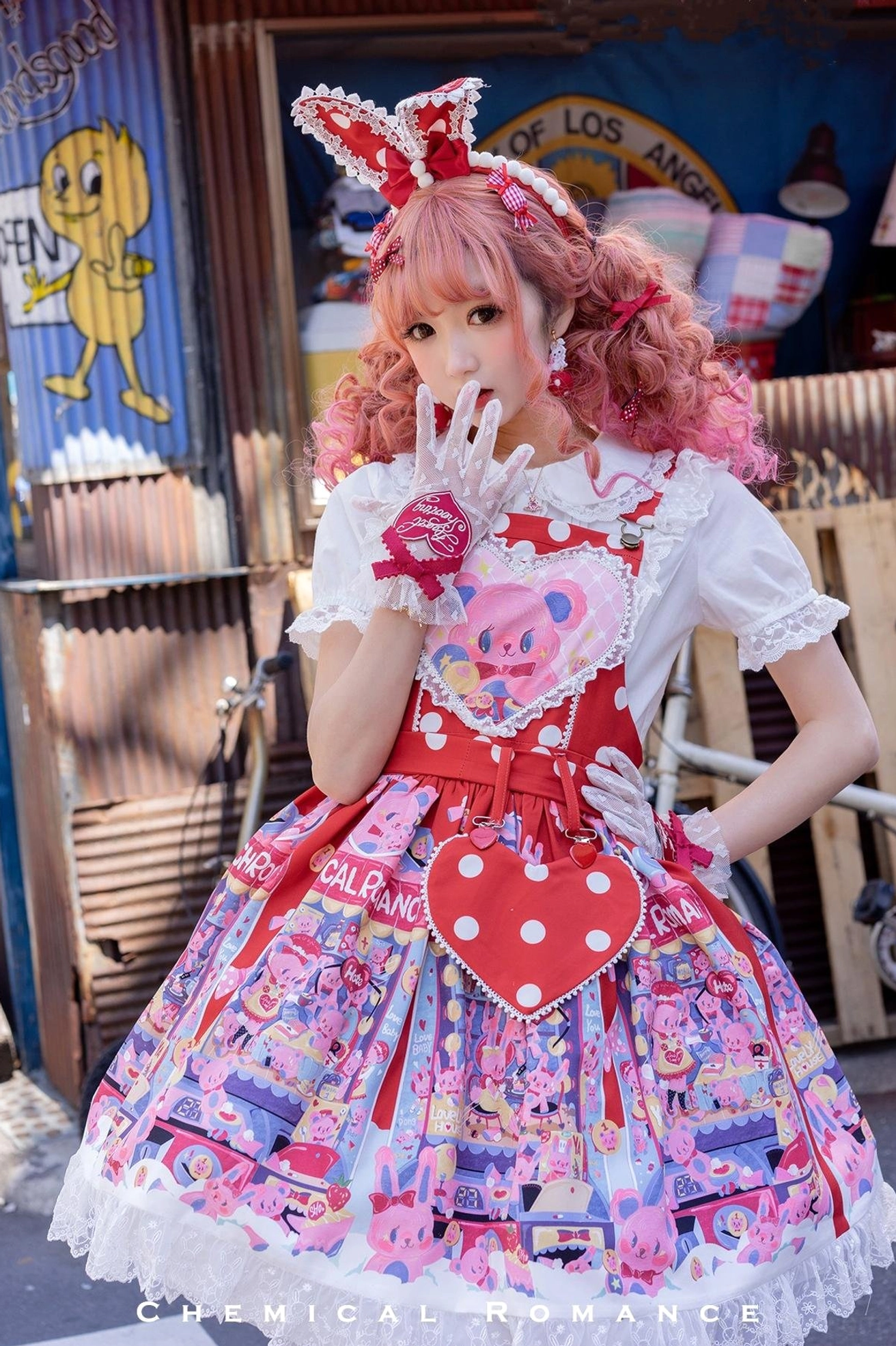 Sweet lolita salopette cyanotic blue colorway cute aesthetic design