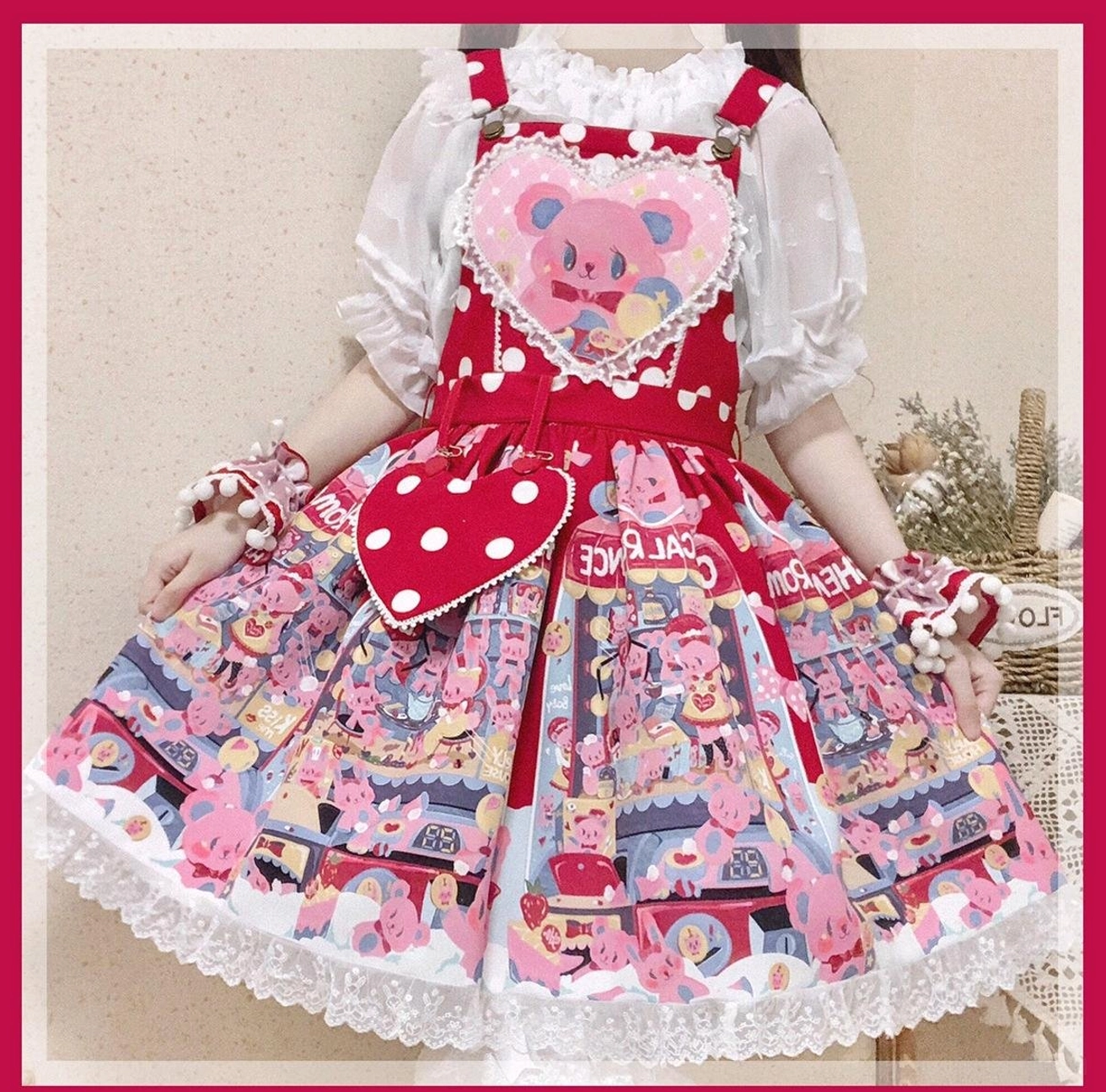 Sweet lolita salopette outdoor photography tea party fashion photoshoot styling
