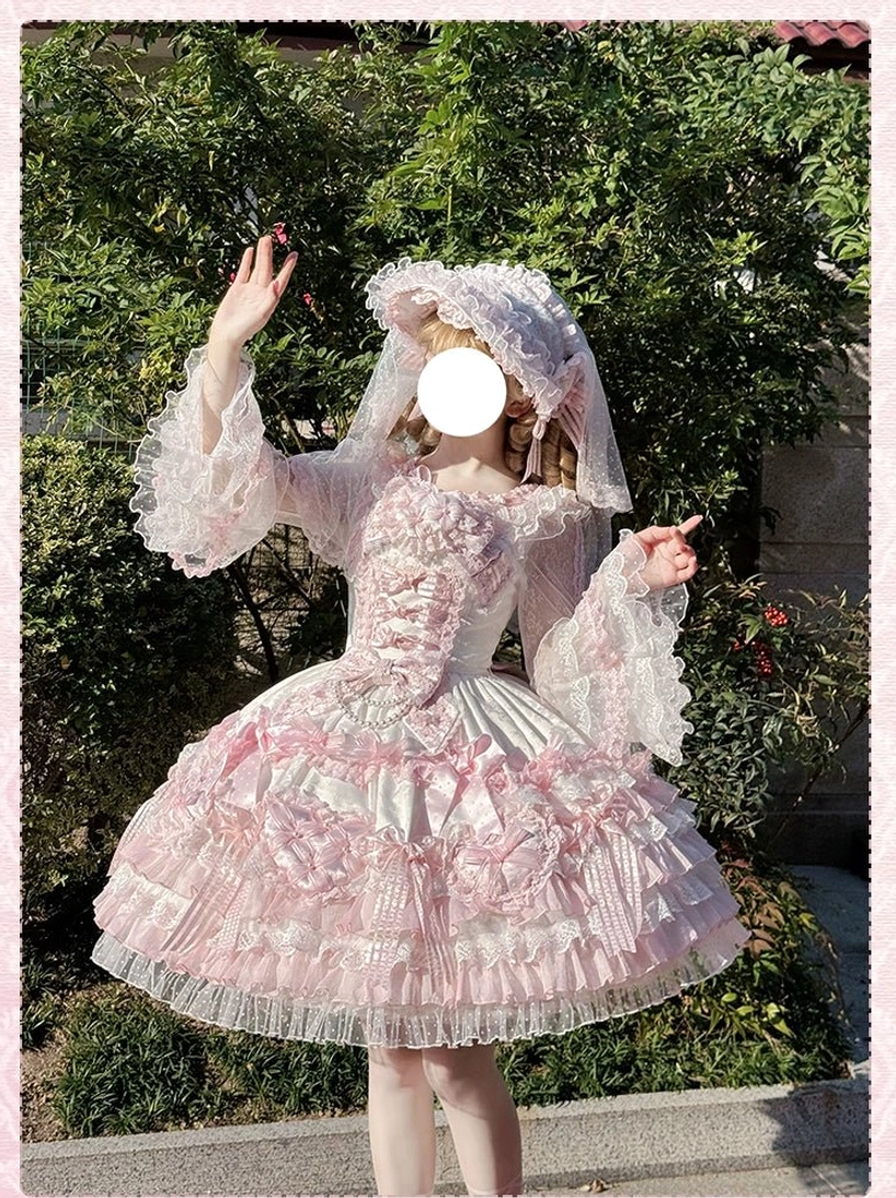 Sweet lolita wedding JSK dress pastoral aesthetic garden romance nature-inspired design