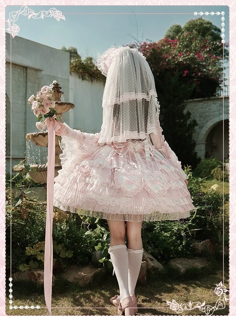 Sweet lolita wedding JSK dress ruffle construction layering technique volume creation