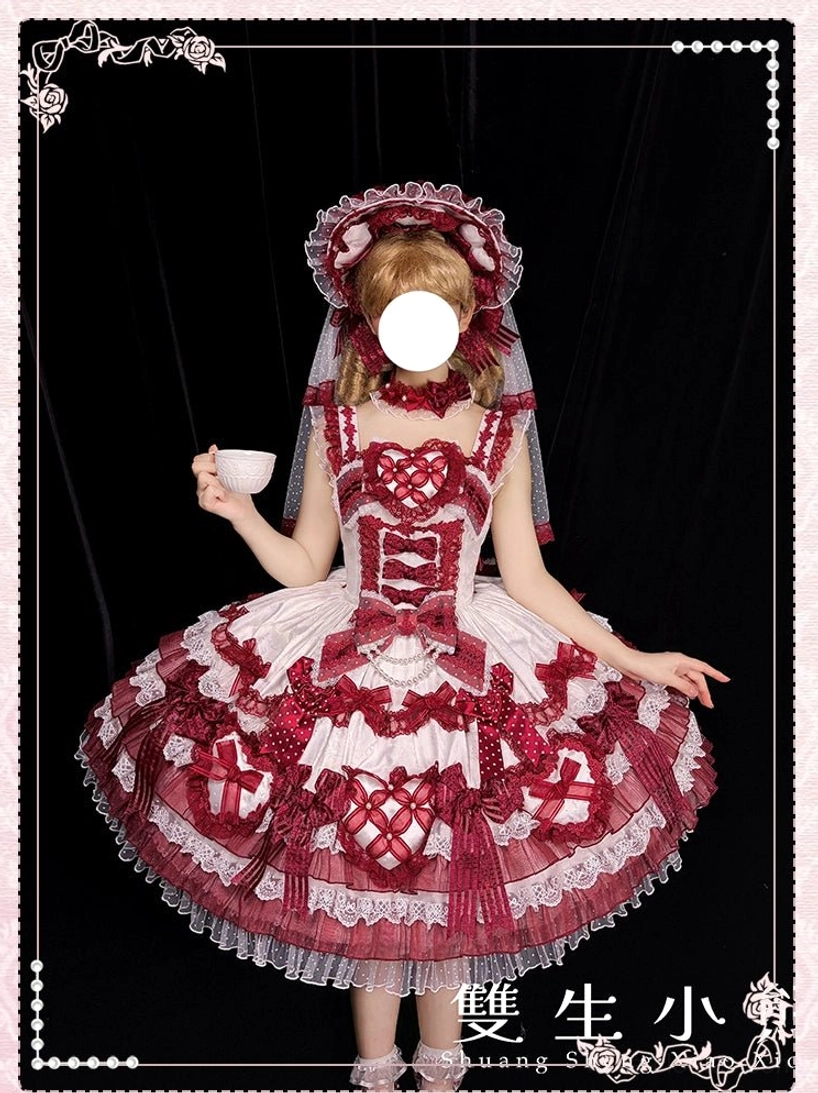 Sweet lolita wedding JSK dress shoulder strap adjustment buckle system customizable length 5-8cm accommodation