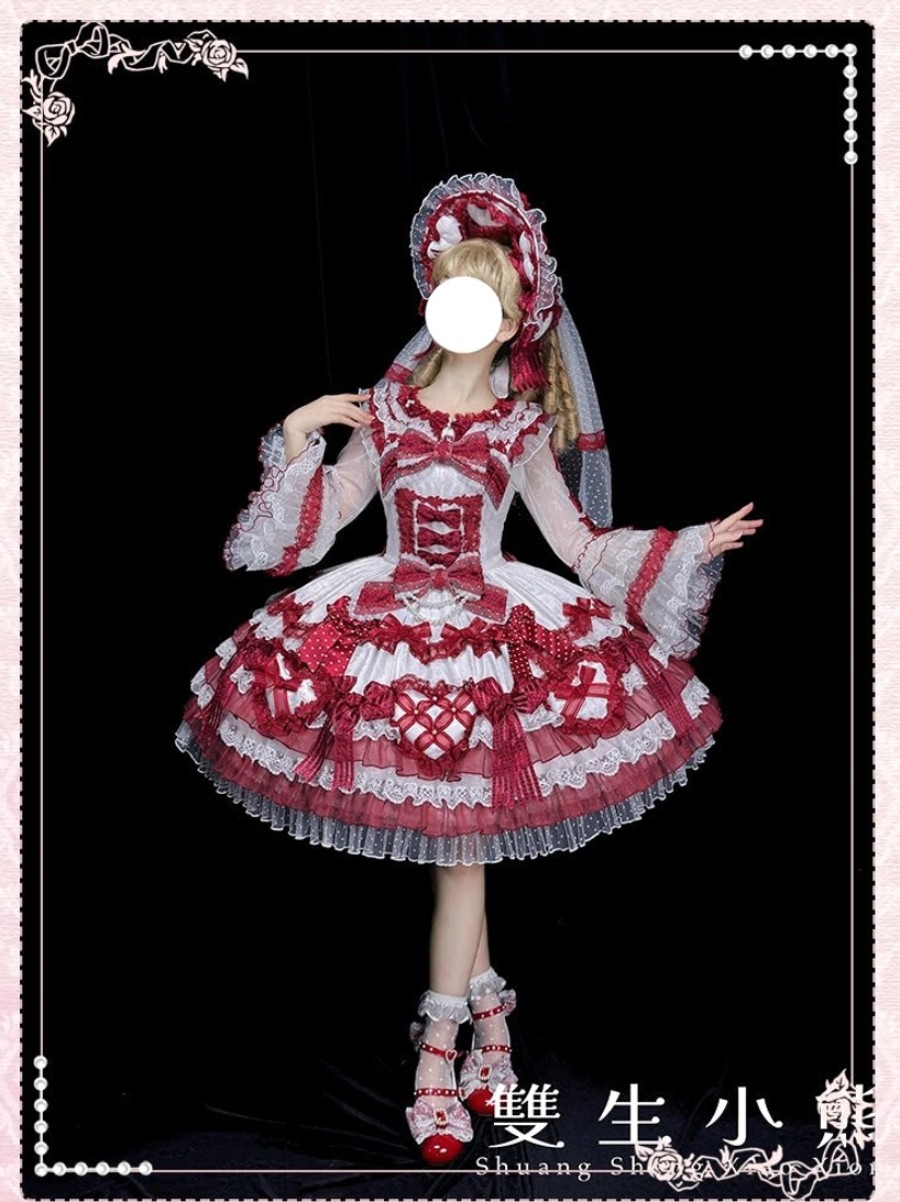 Sweet lolita wedding JSK dress side zip closure quick dressing convenient fastening romantic elegance