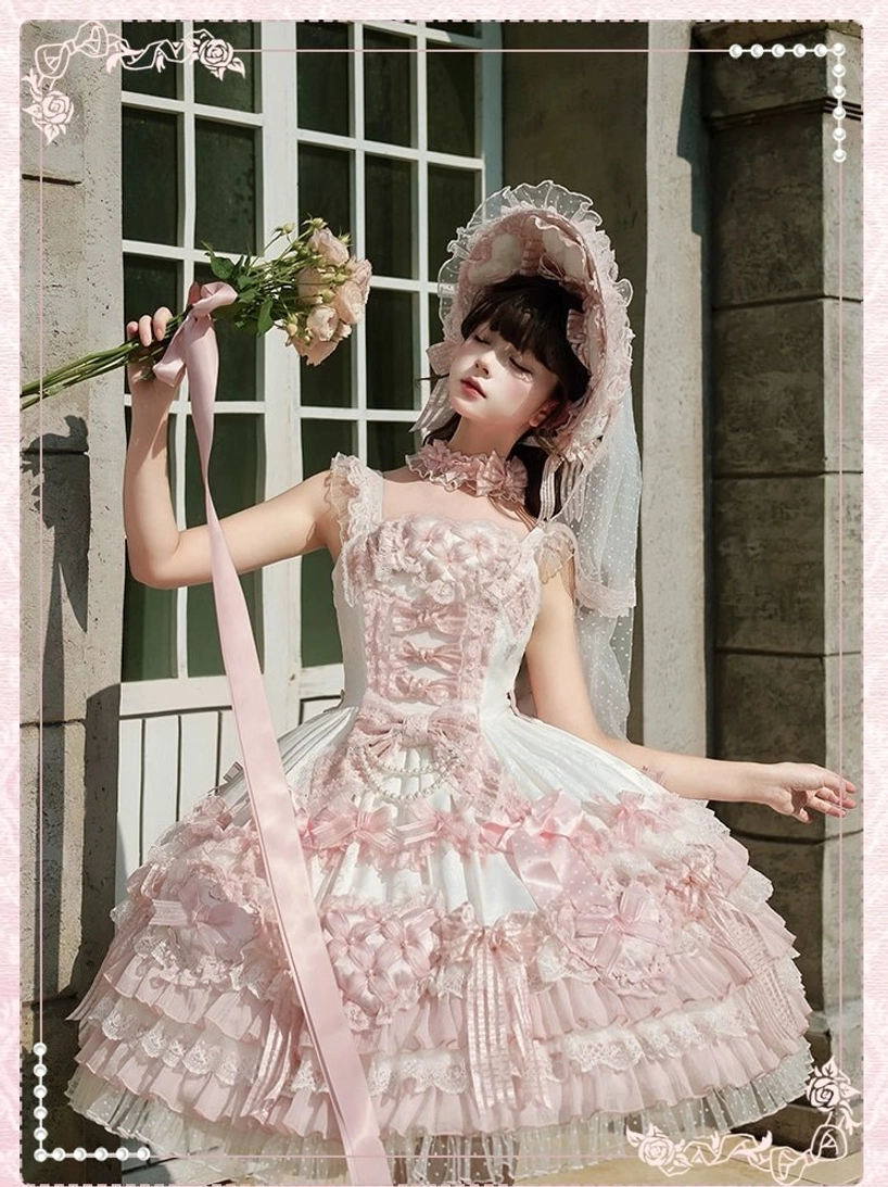 Sweet lolita wedding JSK dress size XS fitting guide measurements proportions