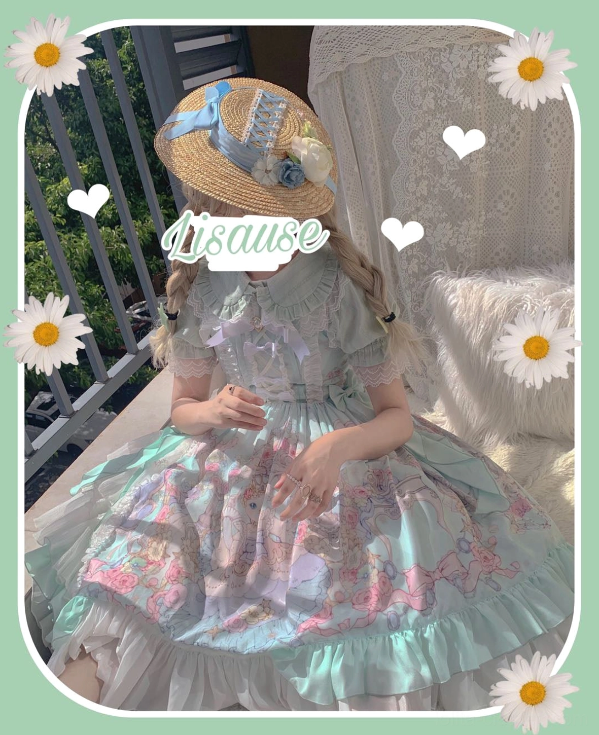 White milk white sweet lolita peter pan collar short sleeve blouse puff sleeves lace collar side display view