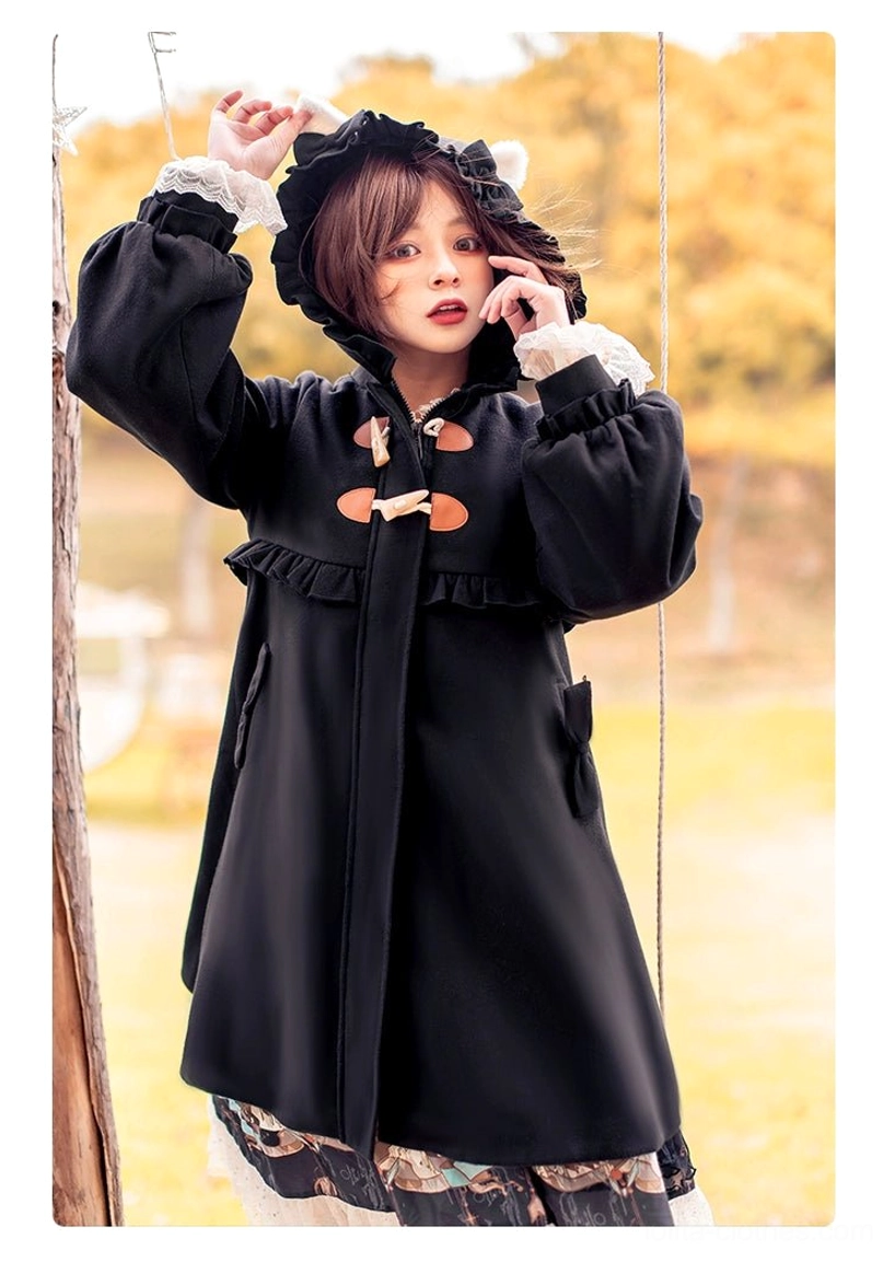 Sweet lolita winter coat size comparison S versus L silhouette fit how to choose correct size