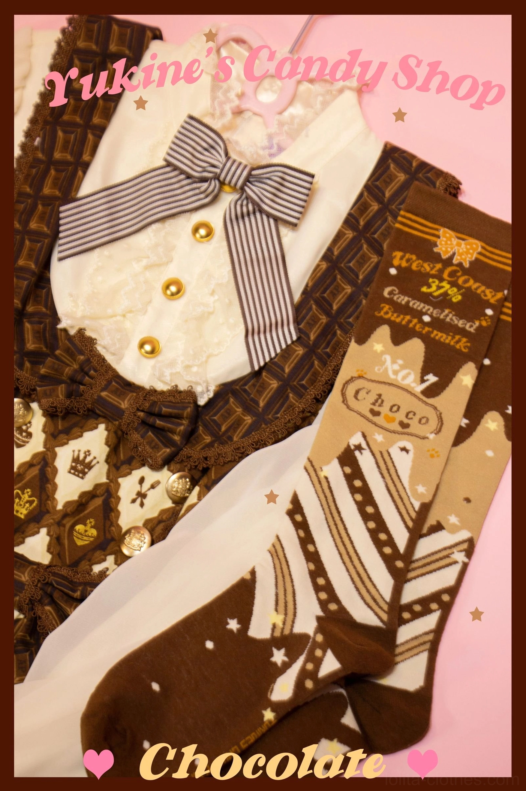Taro-purple-chocolate lolita over-the-knee socks statement piece long length dark aesthetic purple chocolate variant