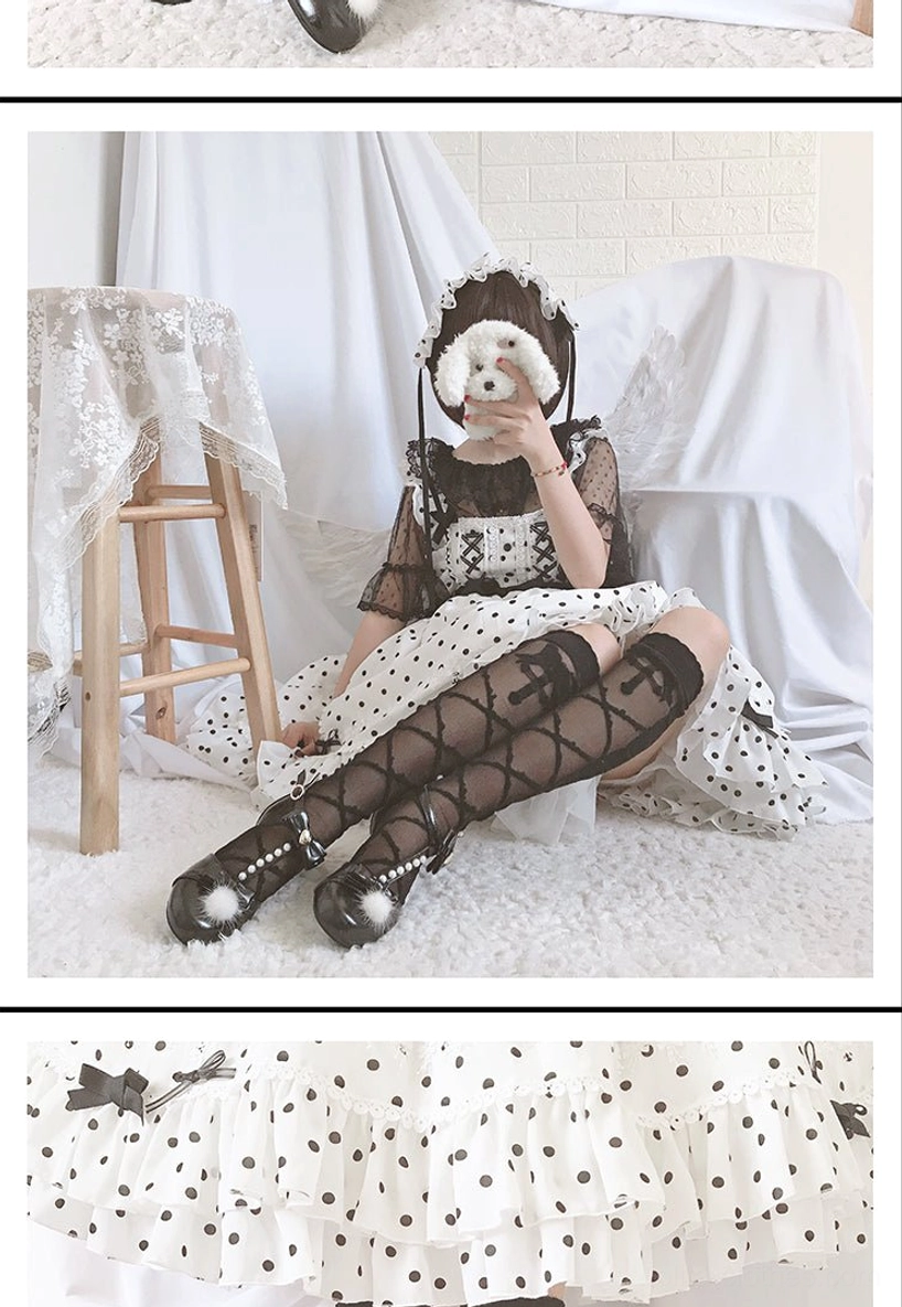 thorn kiss sweet lolita white stockings romantic styling with pastel skirt and delicate accessories