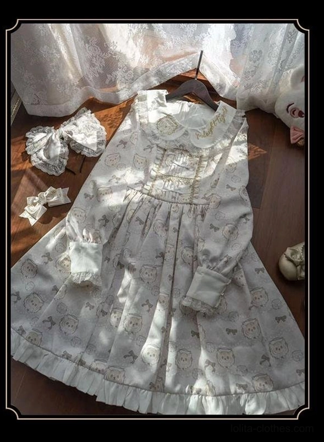 Tiger print lolita OP dress size range presentation display showing fit for diverse body types within lolita fashion community S M L XL 2XL 3XL