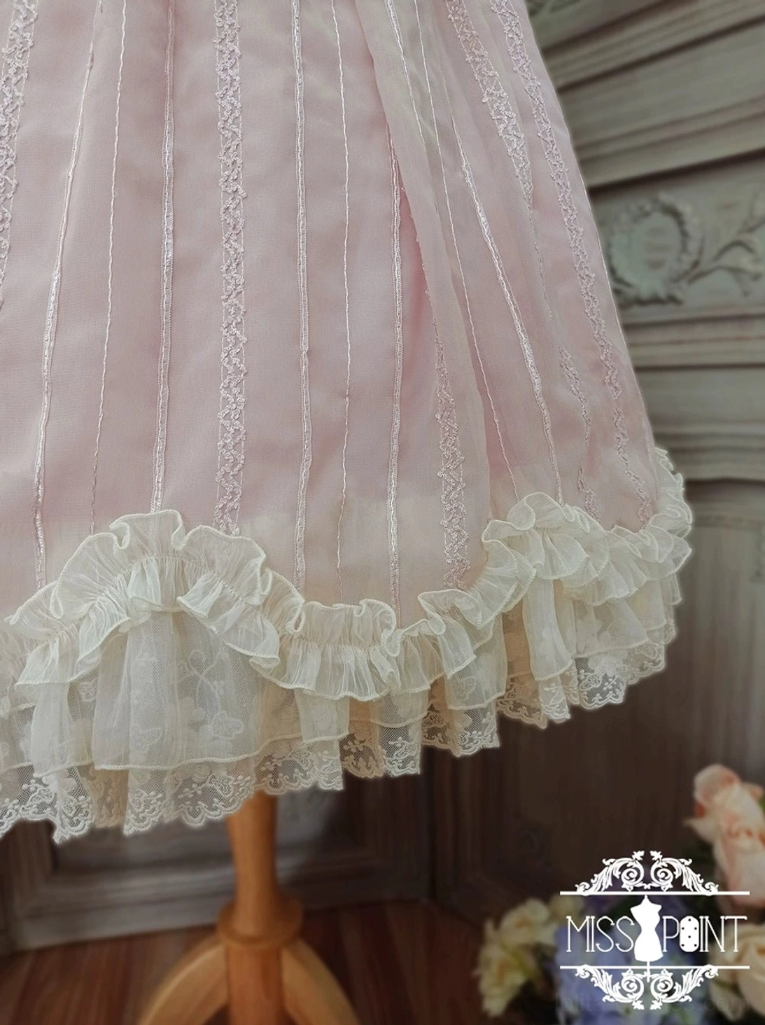 Tulip lolita dress wine red without lace variant minimalist chest design puff sleeves waist belt petal hem studio vintage aesthetic