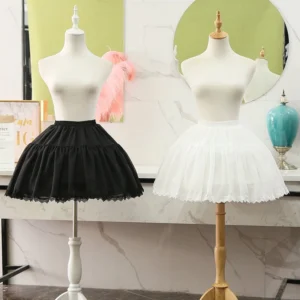 ultra puffy adjustable hoop petticoat lolita tutu skirt black white variants front view mannequin display