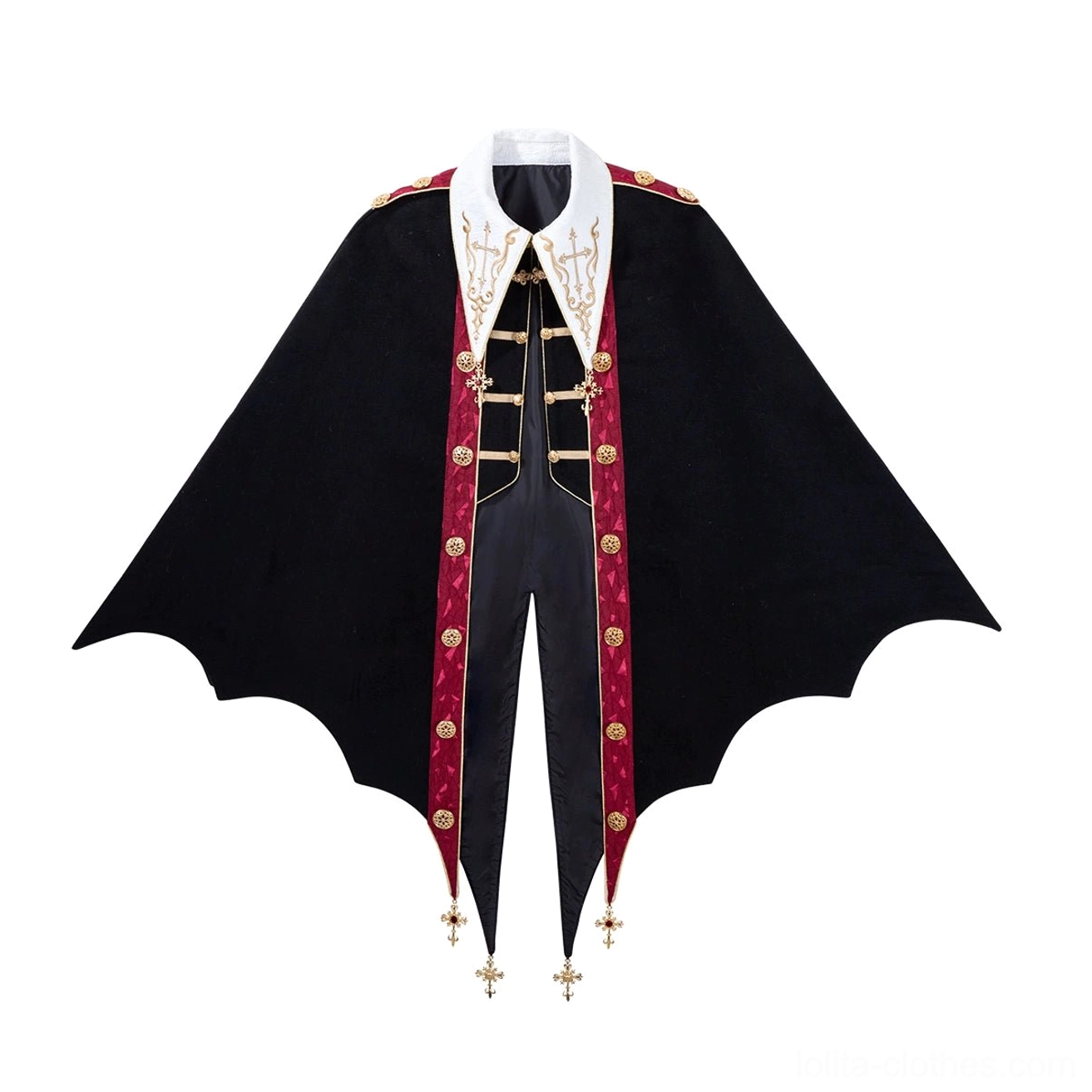 Vampire Ouji Lolita bat cape outfit worn at Lolita fashion event or convention showing cultural context styling