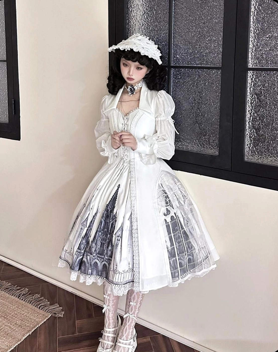 Velvet gothic lolita bustier lace hem detail ethereal mystery dimensional corsetry structured design showcase