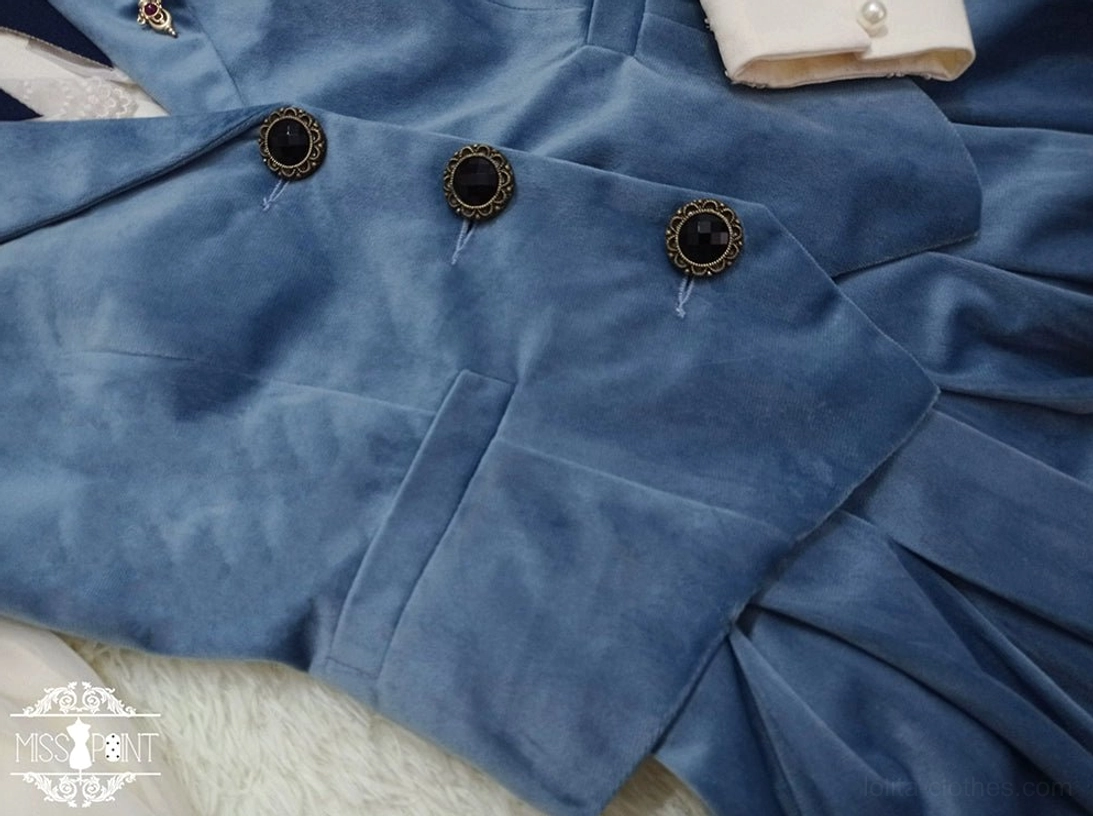 Velvet lolita waistcoat premium material specification with vintage aesthetic drape