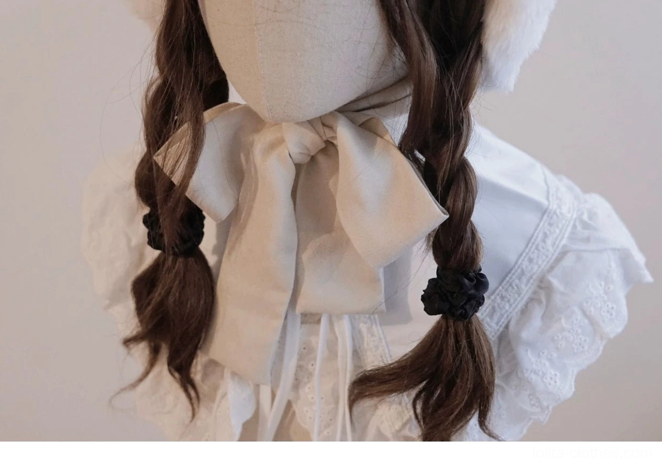 Versatile lolita bear ear hooded hat classic sweet casual lolita styling options