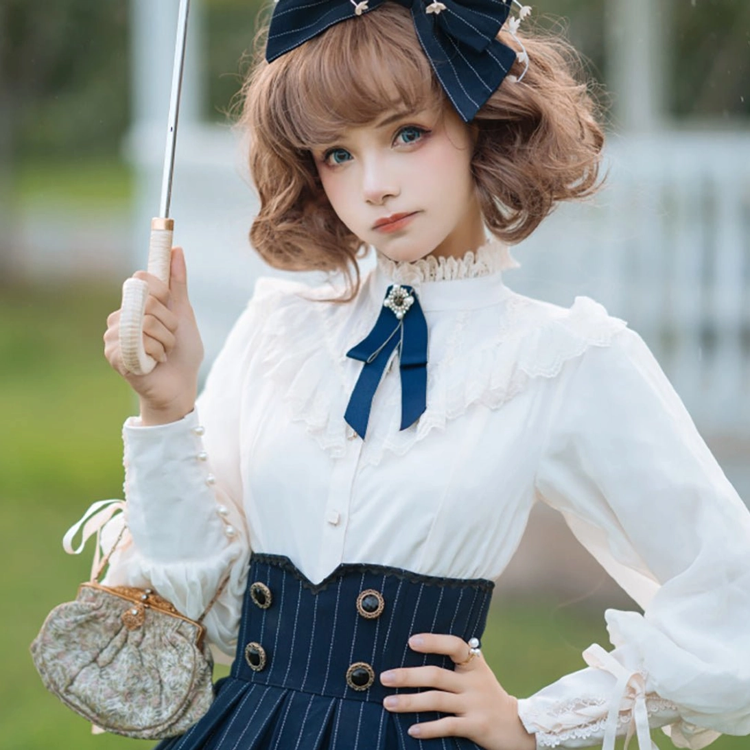Victorian mutton sleeve silhouette lolita blouse elegant proportions