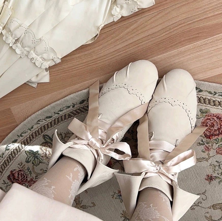 Victorian retro lolita ankle boots featuring premium microfiber upper and satin ribbon bow showing meticulous Japanese lolita fashion design principles