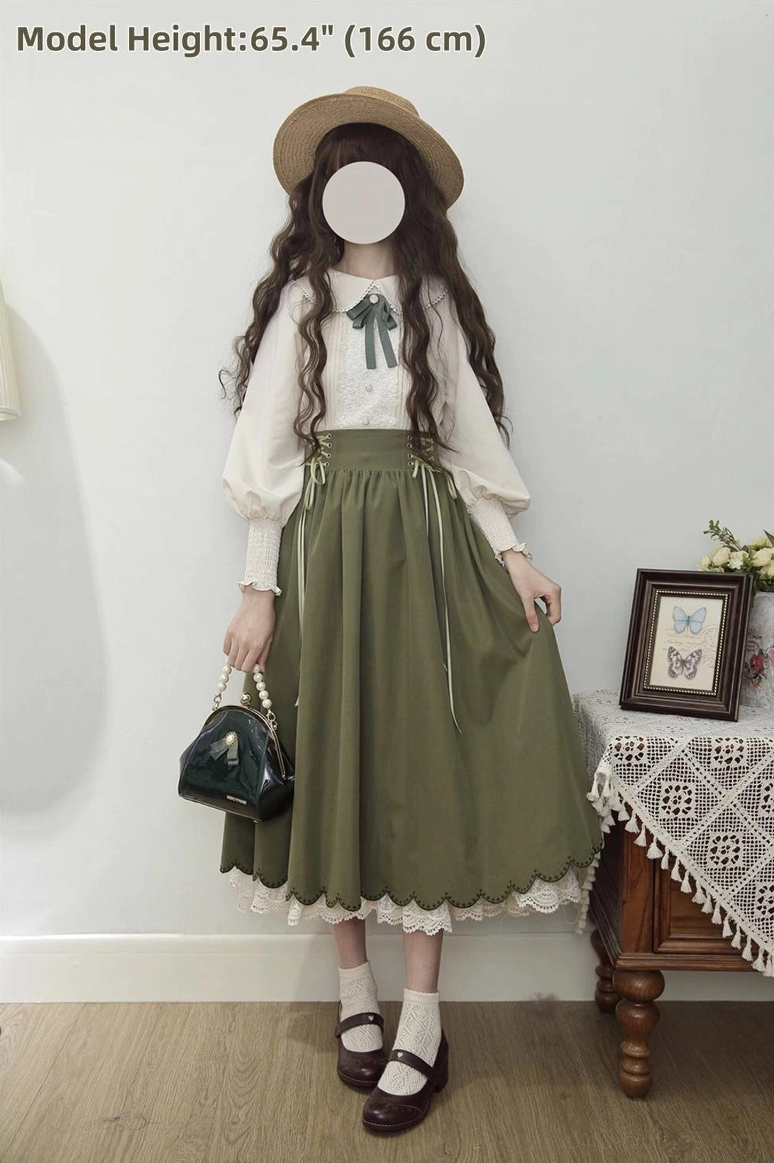 Vintage lolita size chart measurements blouse bust shoulder width sleeve length comparison S M L XL