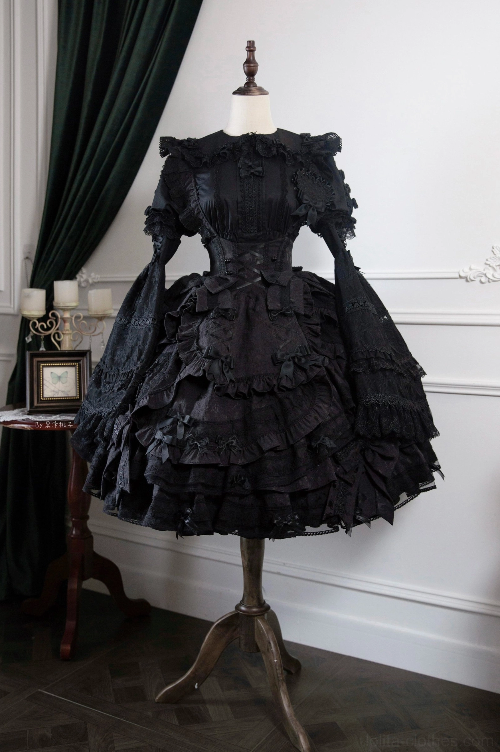 Vintage lolita cape two bows included charming bow decoration styling options